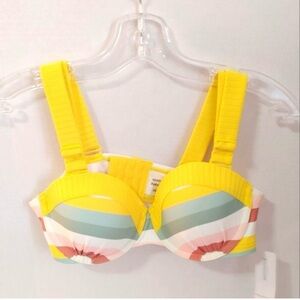 💛 Addition Elle Striped Underwire Bikini Top 44DDD